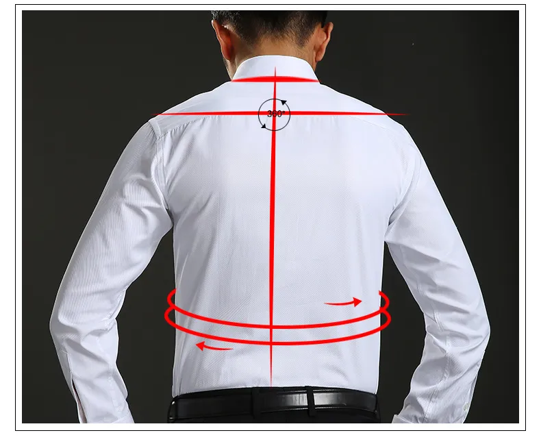 M~6XL Men's French Cuff Dress Shirt 2023 New White Long Sleeve Formal Business Buttons Male Shirts Regular Fit Cufflinks Shirt