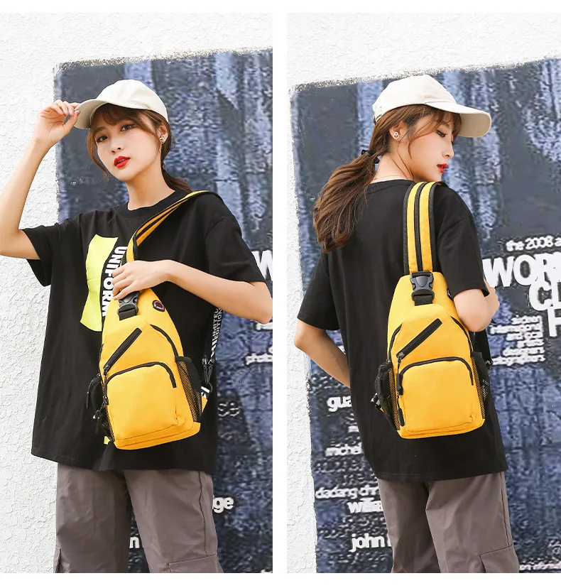 Yellow small crossbody bags for women messenger bags sling chest bag female mini travel sport shoulder bag pack