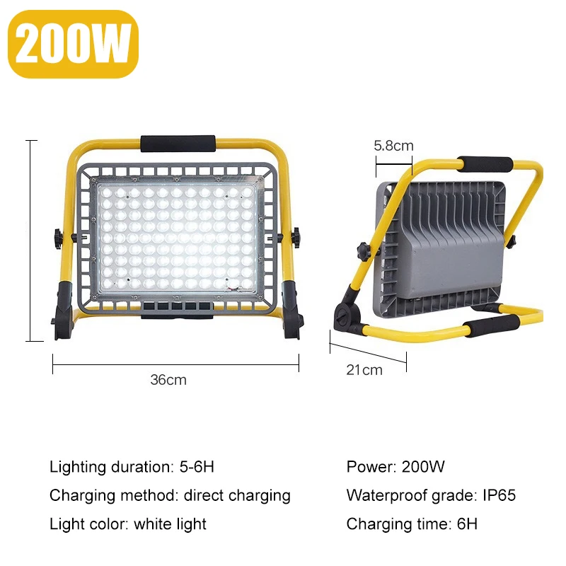 Powerful LED Floodlight Rechargeable Emergency Lighting Outdoor Camping Tent Lamp Portable IP66 Waterproof Work Repair Lighting