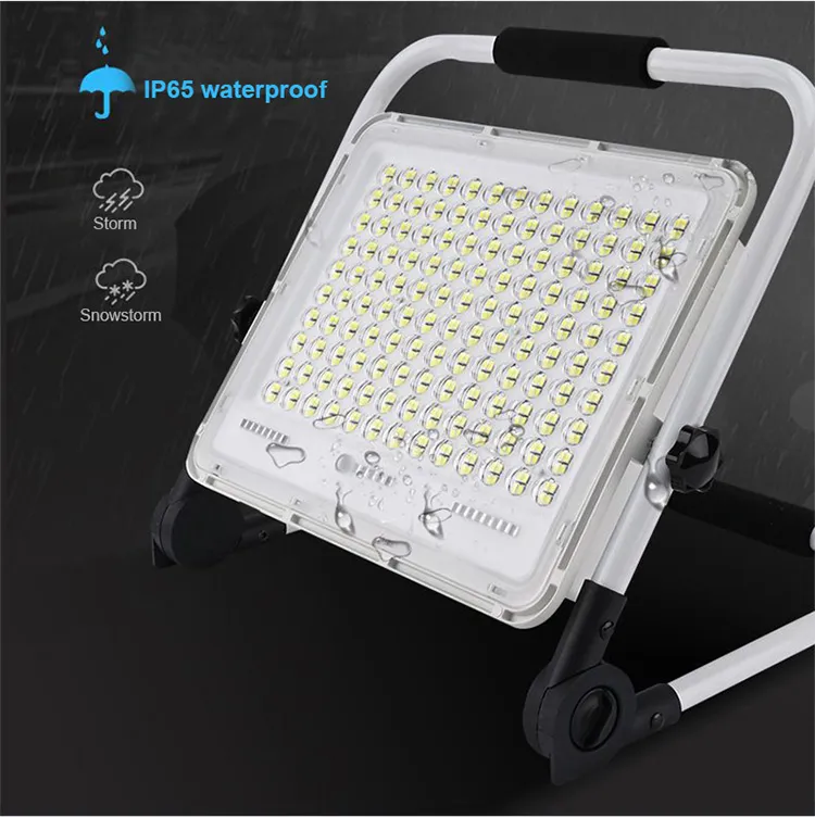 200W Flood Light Outdoor Portable LED Reflector Spotlight Rechargeable Projector Floodlight Construction Camping Lamp With USB