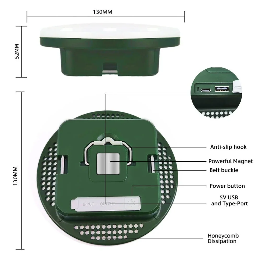 10200mAh Rechargeable Lantern Portable Magnet Emergency Light Camping Equipment Hanging Tent Bulb Powerful Outdoor LED Work Lamp