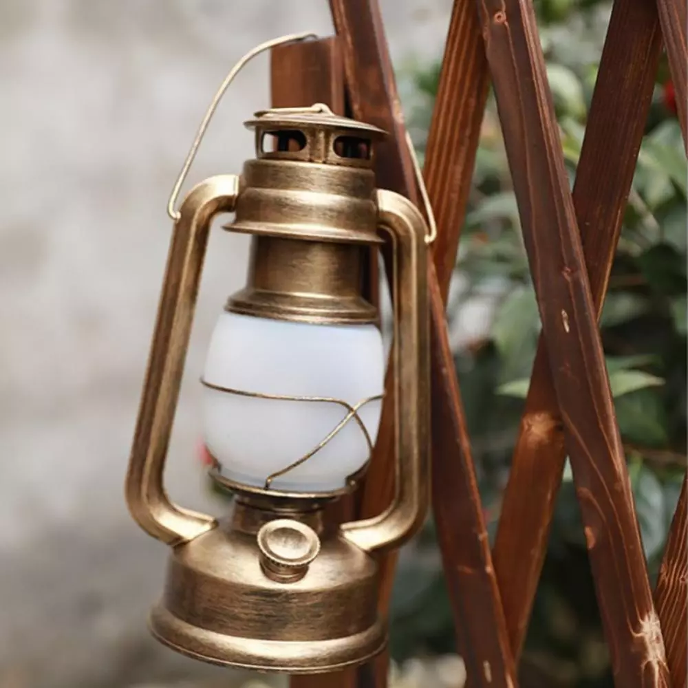 Retro Vintage Camping Hanging Lanterns Battery Led Flame Warm Light Nature Hike For Fishing Tent Camping Equipment