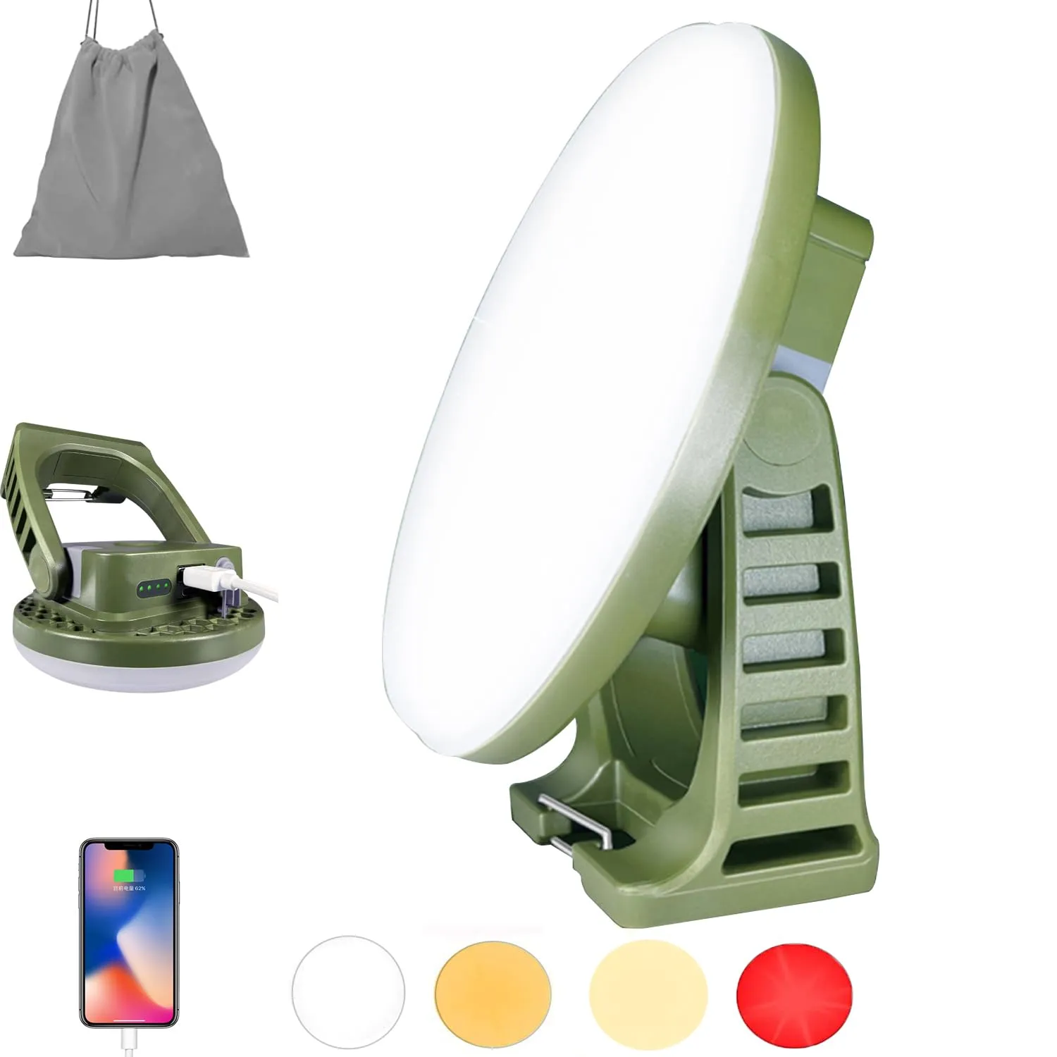 16500mAh Rechargeable Camping Light with Red Flash LED Camping Lantern Portable IP54 Tent Light Power Failure Emergency Lantern
