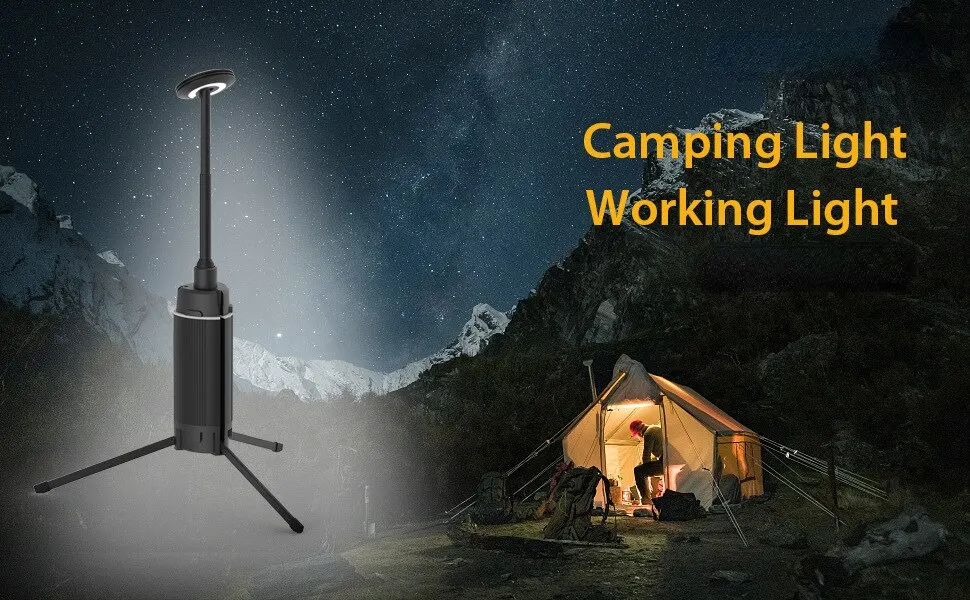 Outdoor Charging LED Camping Light for Work, Portable Telescopic Ultra High Brightness Lighting