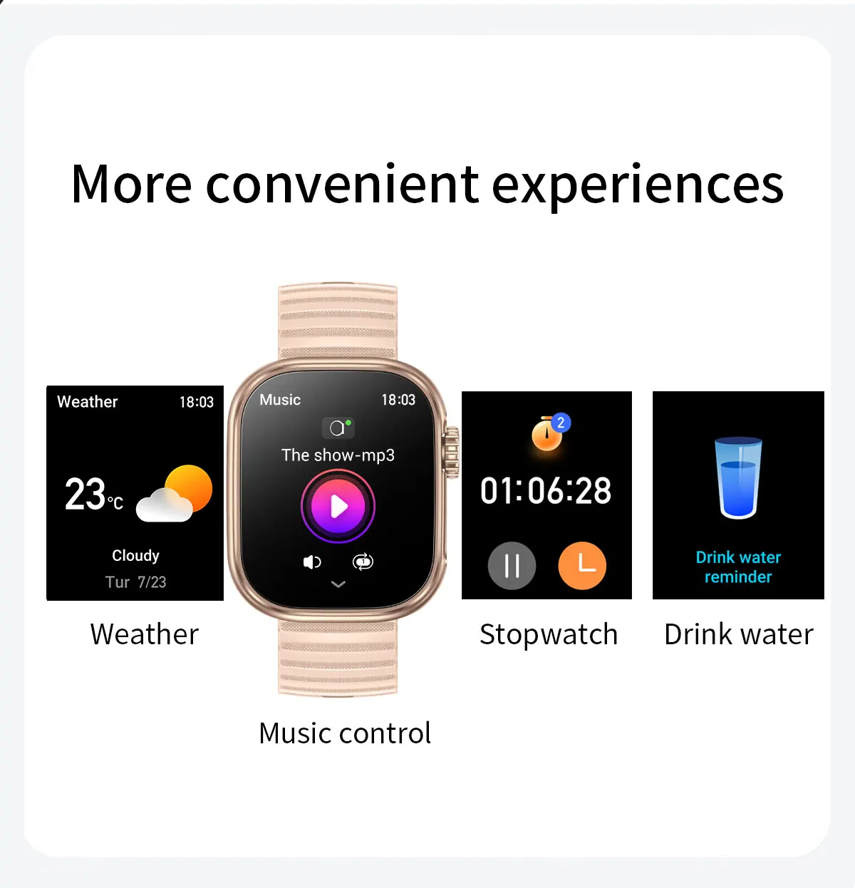 Smart Watch Bracelet 2.01 AI Voice Sleep Heart Rate Blood Pressure Bluetooth Phone Music Fitness Women Men 100+ Sport Mode Watch