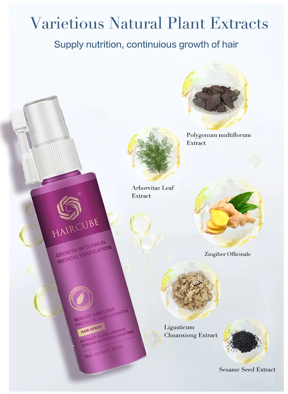 Treatment Hair Growth Spray Serum Anti Hair Loss Essential Oil Products Fast Prevent Hair Thinning Dry Frizzy Repair Loss