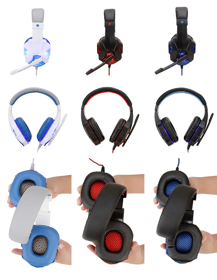 Professional Led Light Wired Gaming Headphones With Microphone For Computer PS4 PS5 Xbox Bass Stereo PC Gaming Headset Gifts