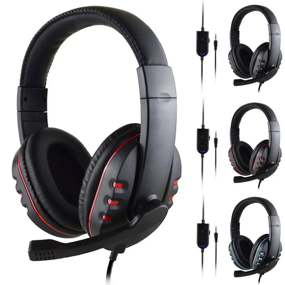 3.5mm Wired Gaming Headphones Game Headset Noise Cancelling Earphone with Microphone Volume Control for PS4 Play Station 4 PC