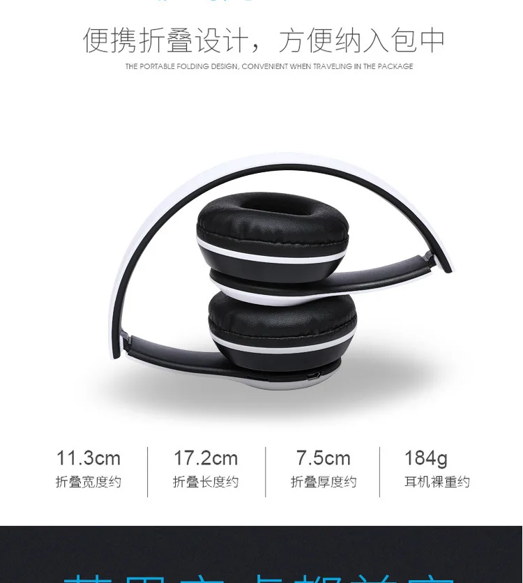 Bluetooth 5.0 Wireless Headphone Foldable HIFI Stereo Bass Earphone Kid Girl Helmet Gift With Mic USB Adaptor For iPhone TV Game