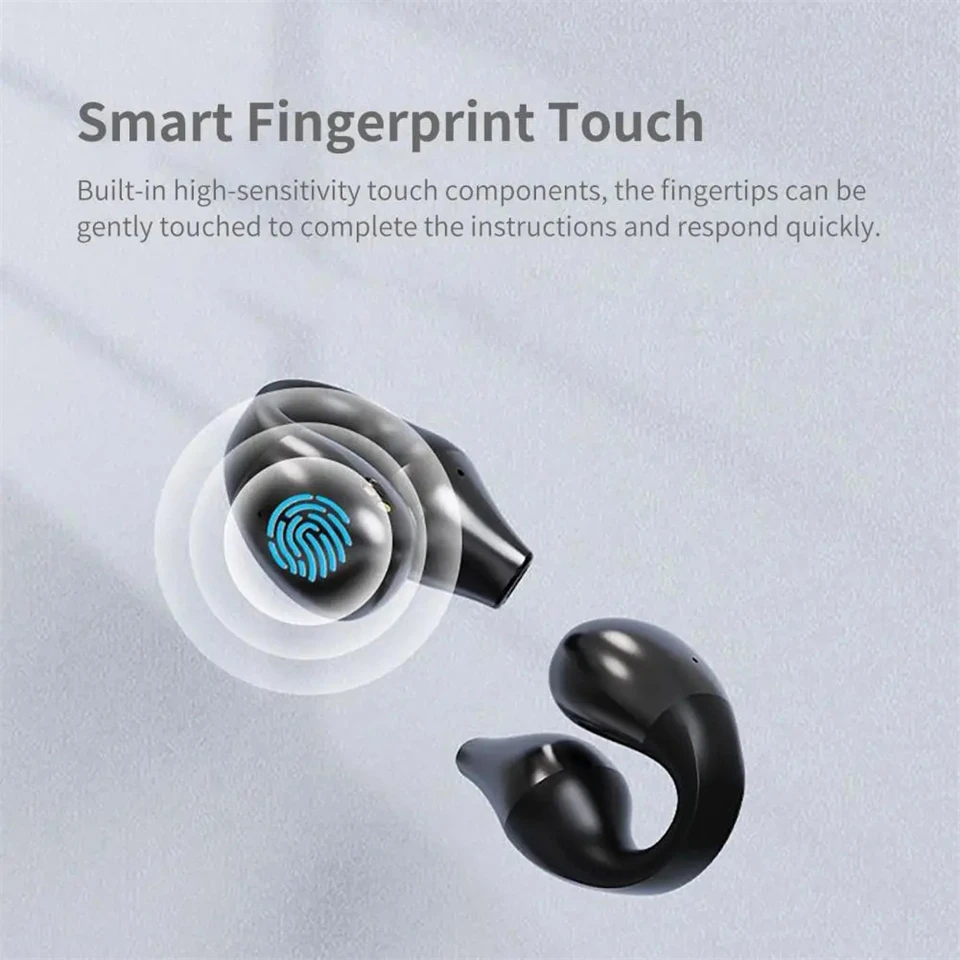 TWS Bluetooth Earphones Wireless Bone Conduction Headphones Clip Ear Music Noise Canceling Stereo earbuds HD Call Sports Headset