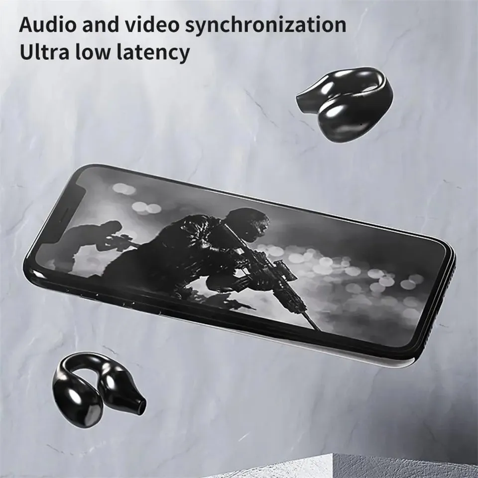 TWS Bluetooth Earphones Wireless Bone Conduction Headphones Clip Ear Music Noise Canceling Stereo earbuds HD Call Sports Headset