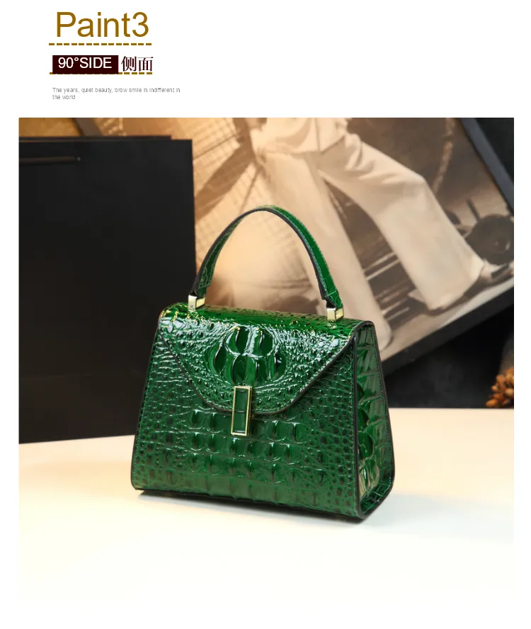 Fashion Crocodile Pattern Women's Bag Genuine Leather Portable handbag Small Square Crossbody Shoulder Bag Casual Messenger Bags