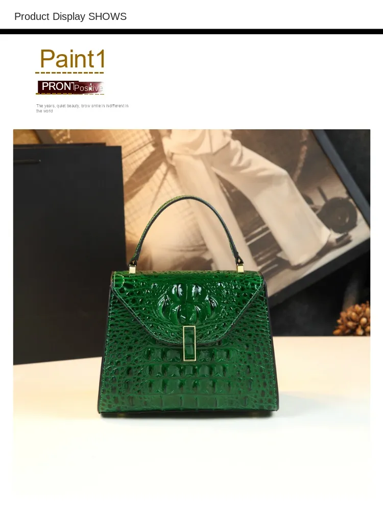 Fashion Crocodile Pattern Women's Bag Genuine Leather Portable handbag Small Square Crossbody Shoulder Bag Casual Messenger Bags