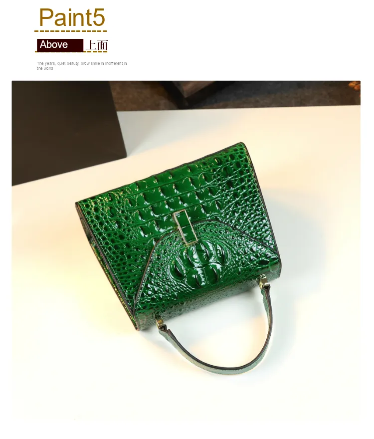 Fashion Crocodile Pattern Women's Bag Genuine Leather Portable handbag Small Square Crossbody Shoulder Bag Casual Messenger Bags