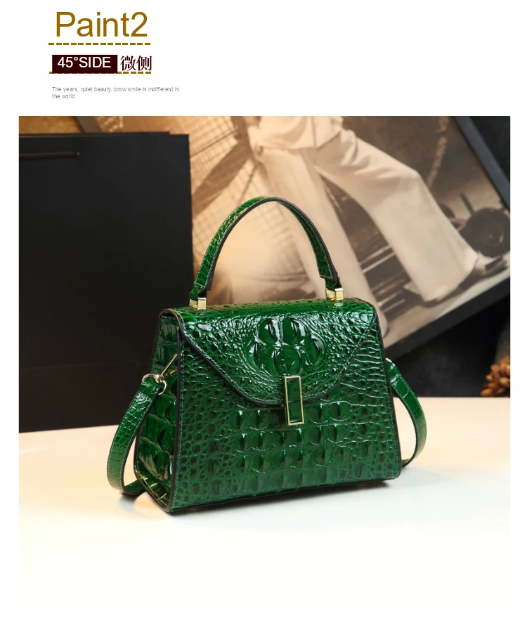 Fashion Crocodile Pattern Women's Bag Genuine Leather Portable handbag Small Square Crossbody Shoulder Bag Casual Messenger Bags