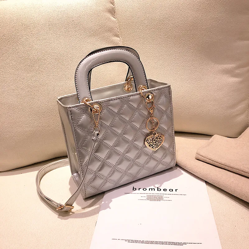 Women Handbag Classic Square Totes Hand Bag Luxury Brand Women Bags Bright Leather Shoulder Bags For Women Bolsa Faminia