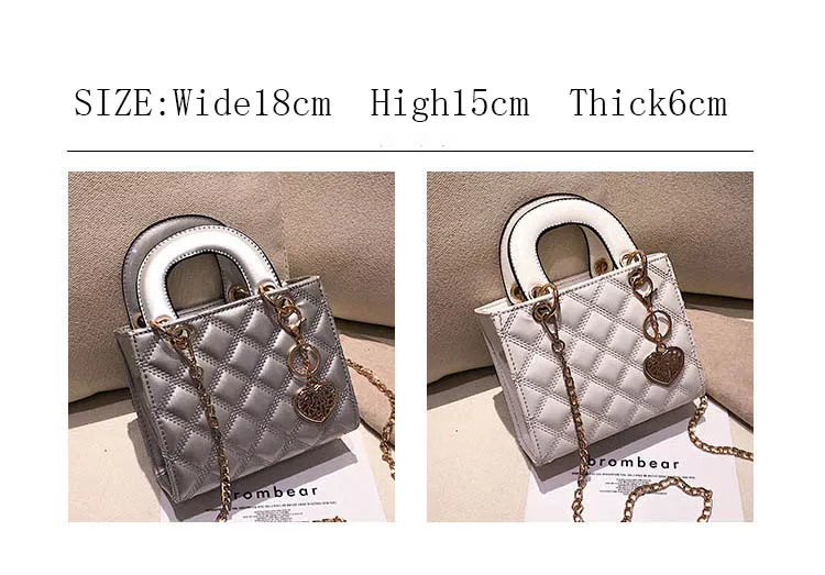 High Quality Designer Women Shoulder Bag Brand Luxury Handbag Clutch Diamond Stripe Chain Crossbody Bag Female Travel Hand Purse