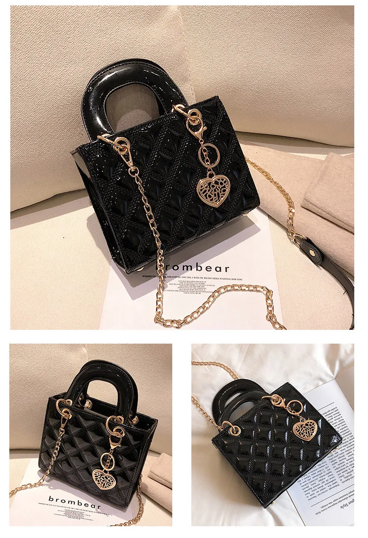 High Quality Designer Women Shoulder Bag Brand Luxury Handbag Clutch Diamond Stripe Chain Crossbody Bag Female Travel Hand Purse