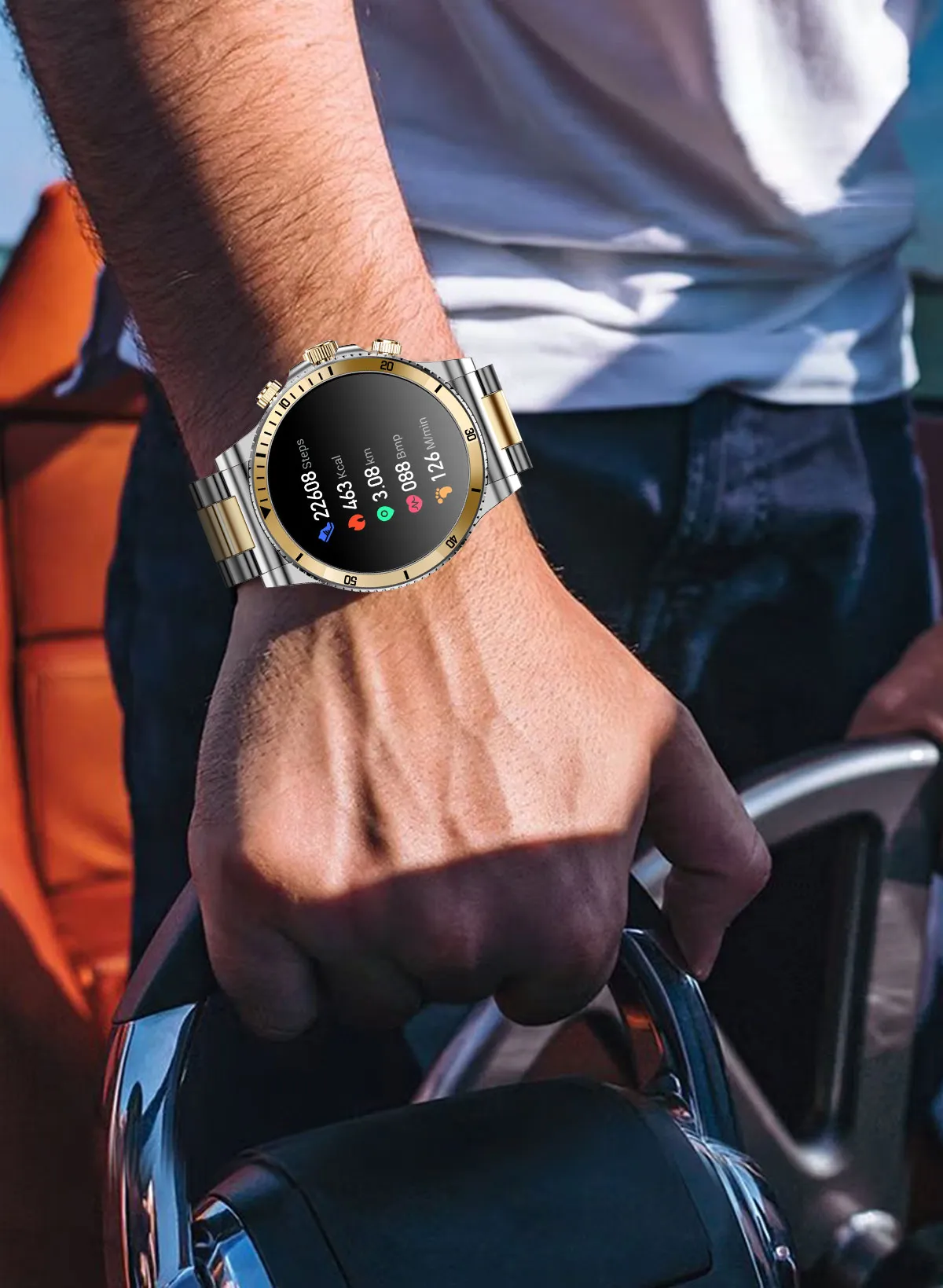 AI Voice Control Smart Watch Men Outdoor Sport Fitness Bracelet Bluetooth Call Heart Rate Blood Pressure Tracker Smartwatch