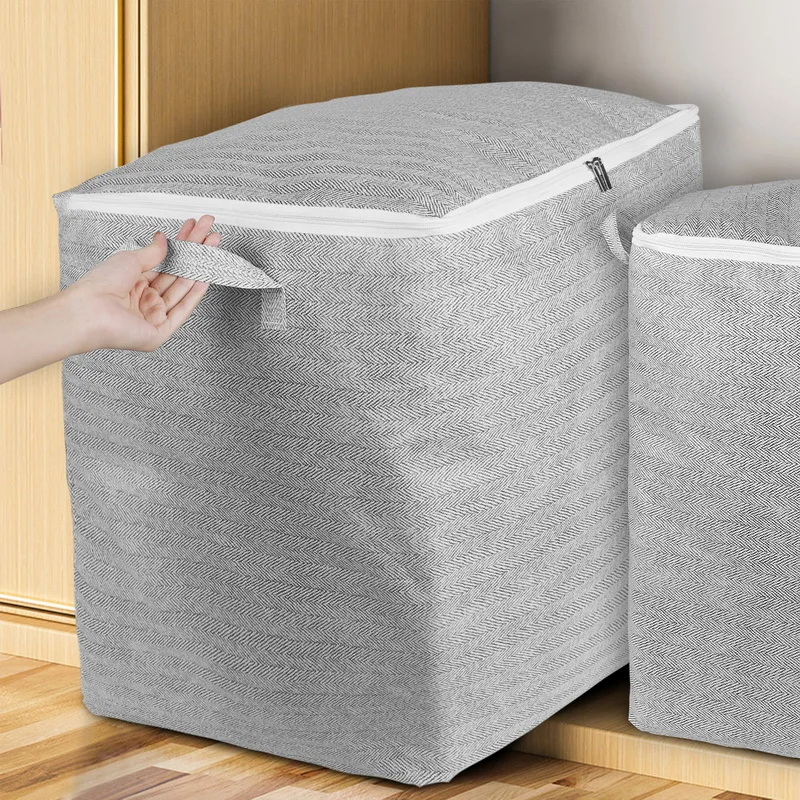 Clothes Quilt Dust Bag With Handle Foldable Moistureproof Large Capacity Storage Bag With Lids Moving Storage Packing Quilt Bag