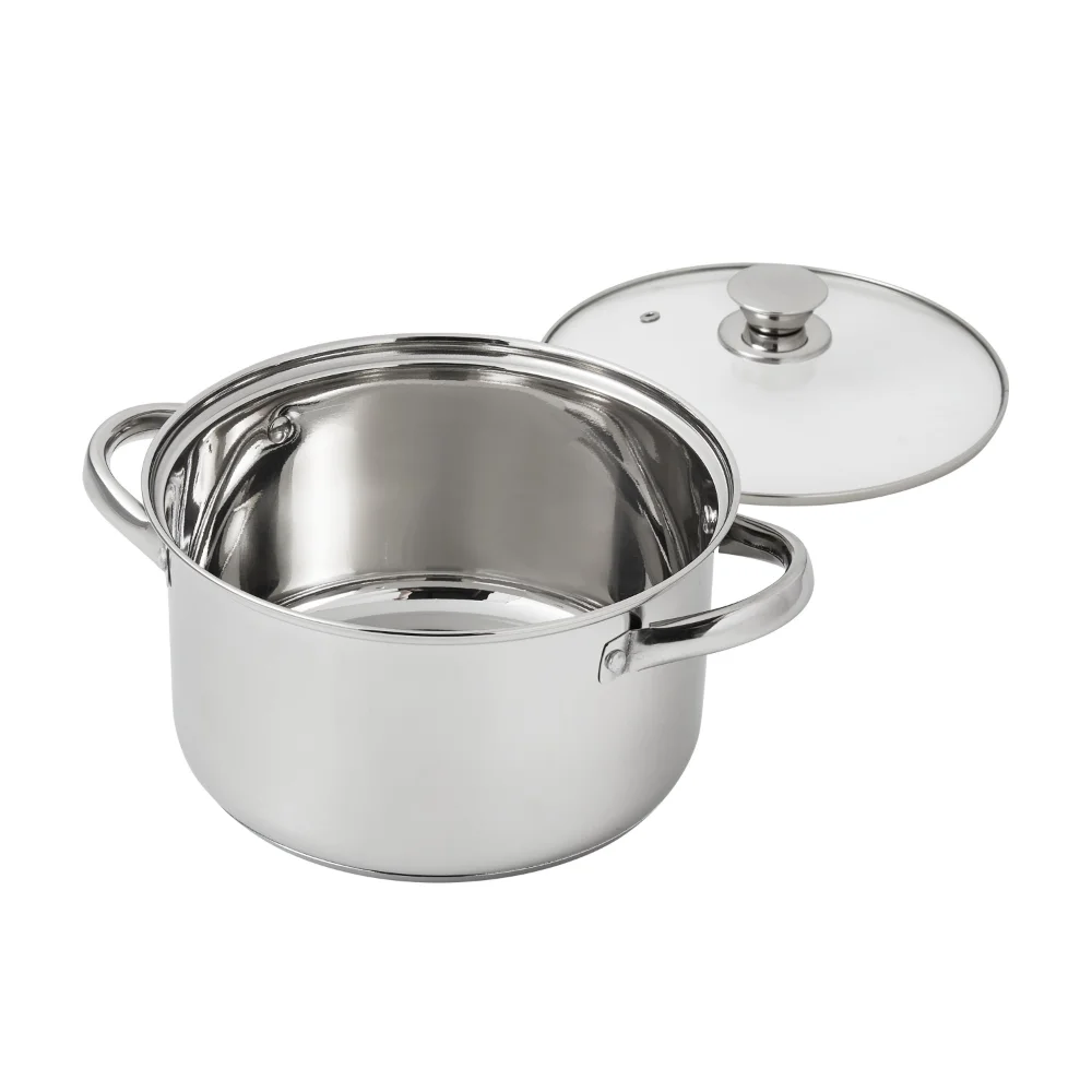 Mainstays Stainless Steel 10-Piece Cookware Set Cooking Pots Set  Pots and Pans Set Kitchen Cookware Set