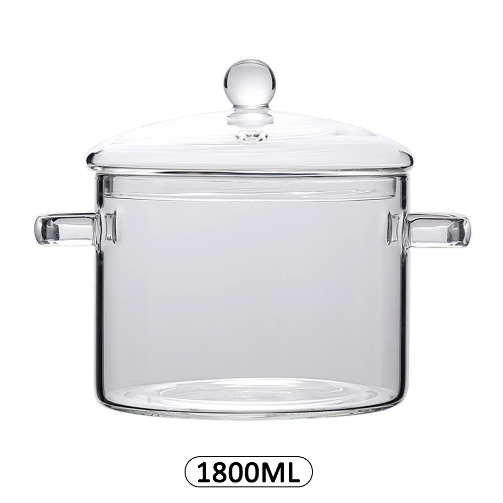 Glass Stewpot For Kitchen Cooking Pots Kitchen Saucepan Stove Pot Transparent Thickened Soup Porridge Pot For Kitchen Cookware