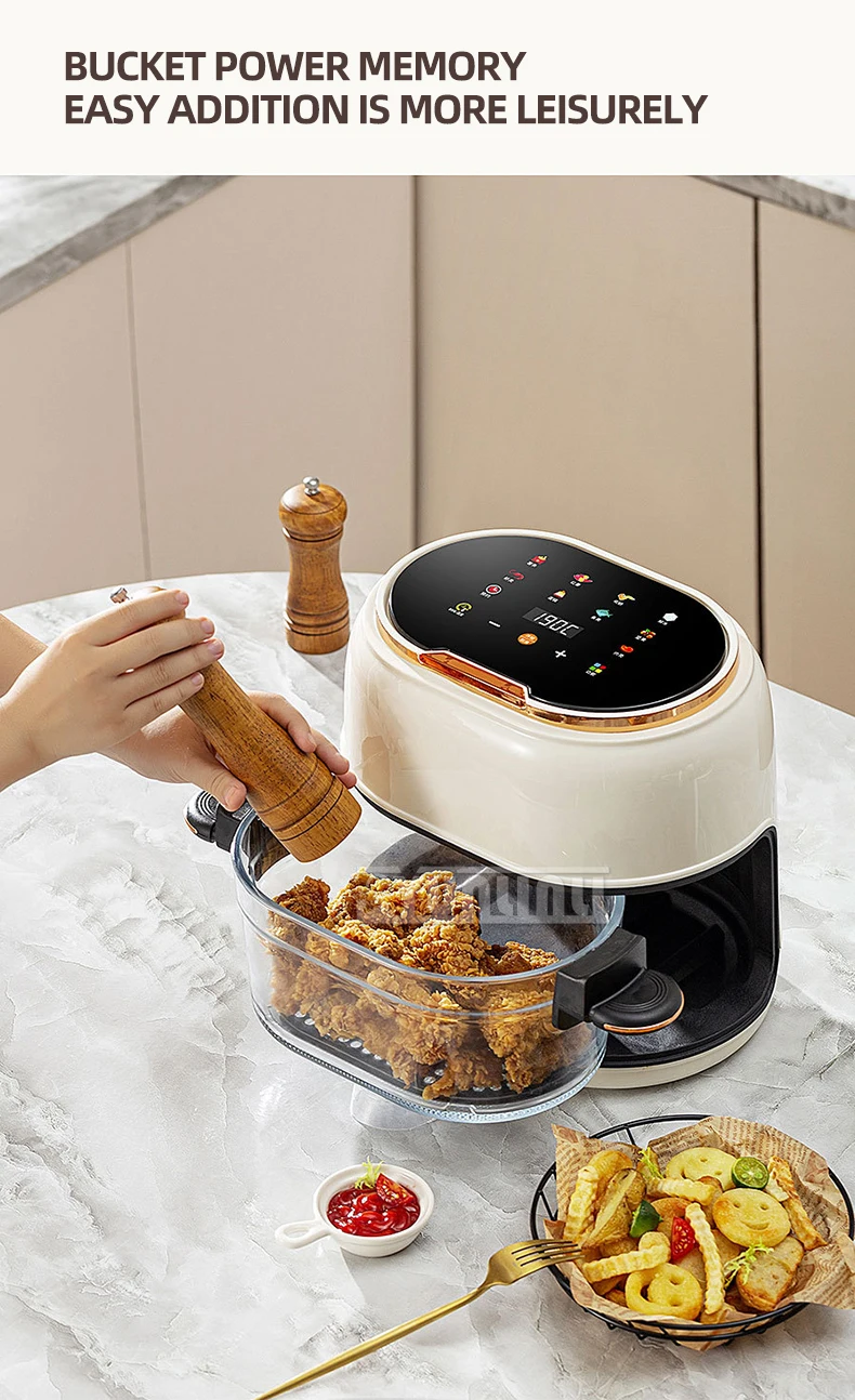 Multi-functional Intelligent Oil-free Cooking 4L Electric Fryer Household Transparent Visible Air Fryer