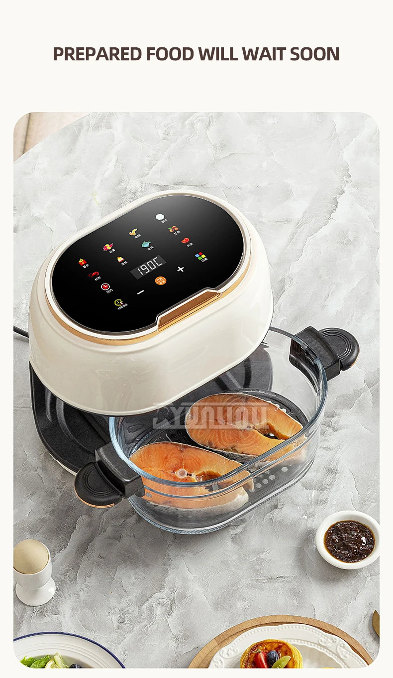 Multi-functional Intelligent Oil-free Cooking 4L Electric Fryer Household Transparent Visible Air Fryer