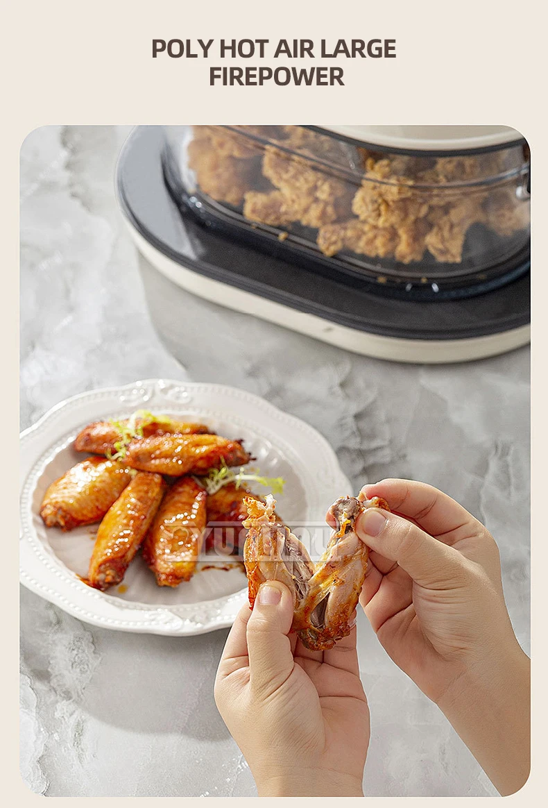 Multi-functional Intelligent Oil-free Cooking 4L Electric Fryer Household Transparent Visible Air Fryer