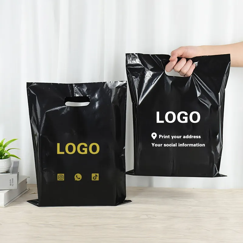 200Pcs/lot Print One Color Logo on One Side Advertising Gift Bags Packaging Bags for Small Business Customize Logo Personal Bags