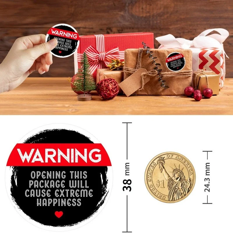 120Pcs Black and pink Adorable Warning Extreme Happiness Labels 1.5inch Thank You Packaging Stickers Gift Wrapping Envelope Seal