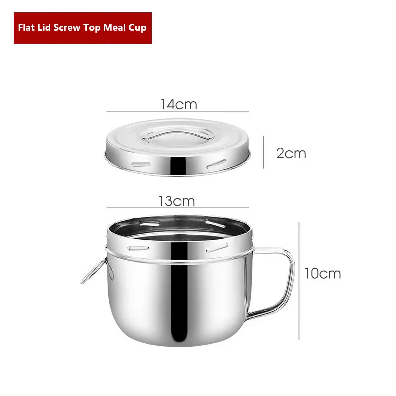 Stainless Steel Spiral Lunch Box Household Thickened Cup with Lid Split Lunch Box Tableware Student Instant Noodle