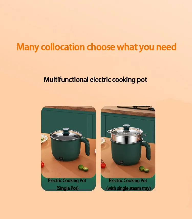 1.5L Capacity Mini Home Cooking Pot Multifunctional Rice Cooker Non Stick Pan Safety Material Potable Stockpot Utility Electrice