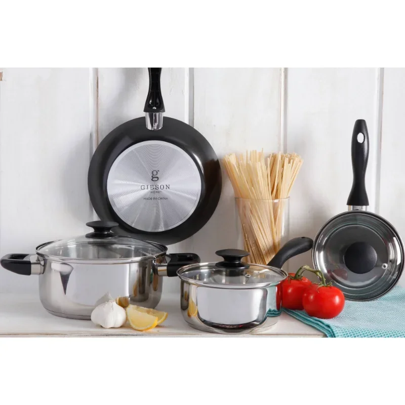 Gibson Home Kitchen in A Box 83-Piece Combo Set, Black Pots and Pans Set  Non Stick Pot Set Cooking Food