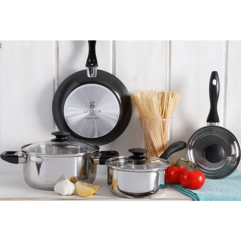 Gibson Home Kitchen in A Box 83-Piece Combo Set, Black Pots and Pans Set  Non Stick Pot Set Cooking Food