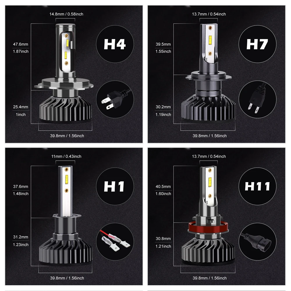 Heyword 26000lm 160W 1860 CSP chip 3000k/4300k/6000k/8000k Car LED Headlight   h4 h7 h1 LED headlights 9005 H7  h11 led light