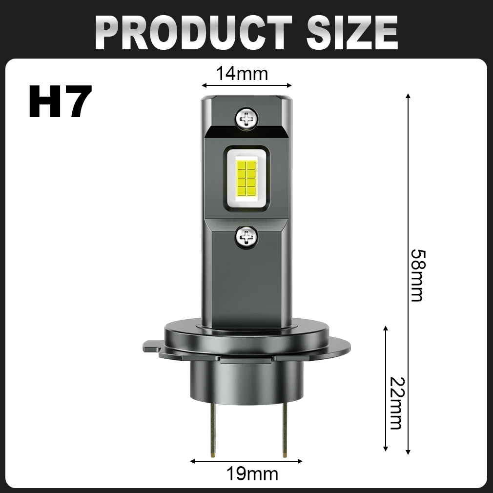 H7 LED Headlight Bulbs Mini Wireless 260W 12000LM H1 H11 H27 881 880 9006 HB4 6500K CSP for Car Headlamp H7 Auto Diode Lamps