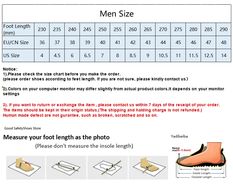 Work Boots Steel Toe Safety Shoes Men Sneakers Breathable Work Shoes Male Hiking Safety Boots Anti-Piercing Protective Footwear