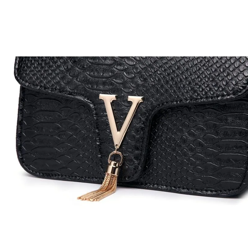 Stone Pattern Handbag Crocodile Leather Crossbody Bags For Women 2023 Luxury Brand Shoulder Messenger Bags Female Chain Handbags
