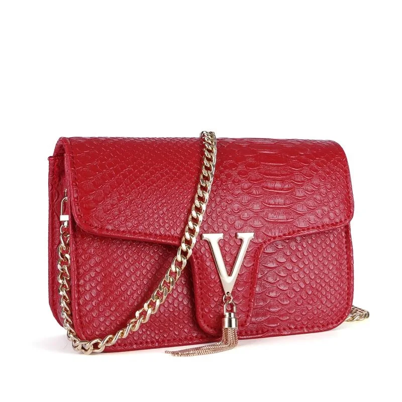 Stone Pattern Handbag Crocodile Leather Crossbody Bags For Women 2023 Luxury Brand Shoulder Messenger Bags Female Chain Handbags