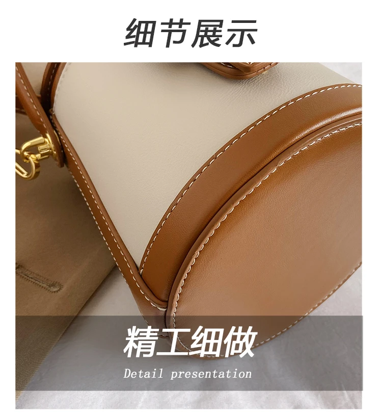 New Fashion Design Box Shape Cross Body Bag Female Short Handle Bag Cowhide Leather Women Small Shoulder Bag Bucket Bag