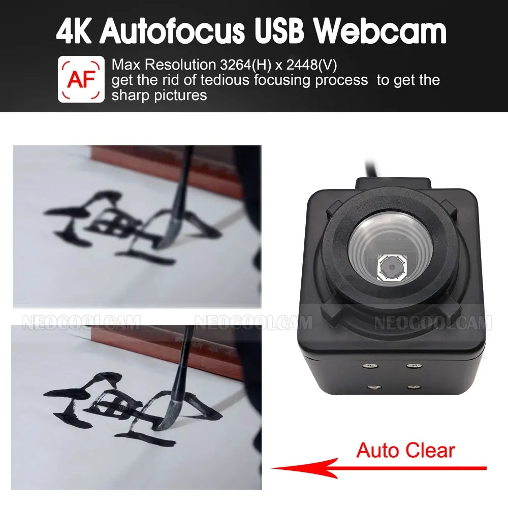 4K IMX179 Sensor No Distortion USB Autofocus Webcam OTG UVC Mini Industry Box Camera For Live Streaming Teaching Image Acquisiti