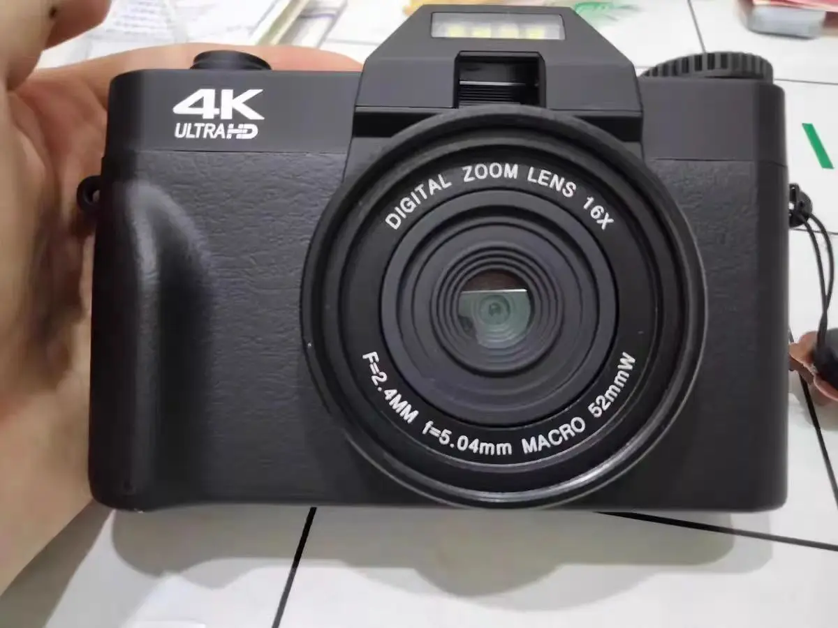 4K HD Professional Digital Camera Camcorder WIFI Webcam Wide Angle 16X Digital Zoom 48MP Photography 3 Inch Flip Screen Recorder