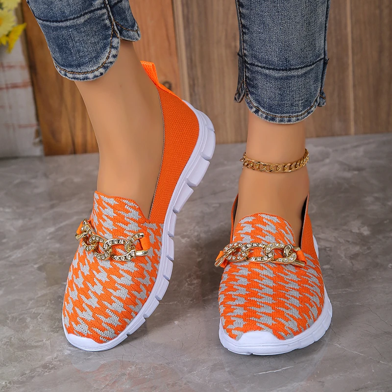 Women Platform Casual Shoe Summer Mesh Breathable Woman Sneakers Knitted Solid Color Slip-On Ladies Walking Shoes Female Flats