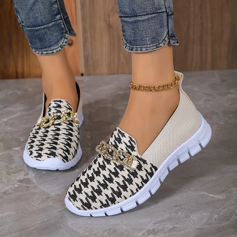 Women Platform Casual Shoe Summer Mesh Breathable Woman Sneakers Knitted Solid Color Slip-On Ladies Walking Shoes Female Flats