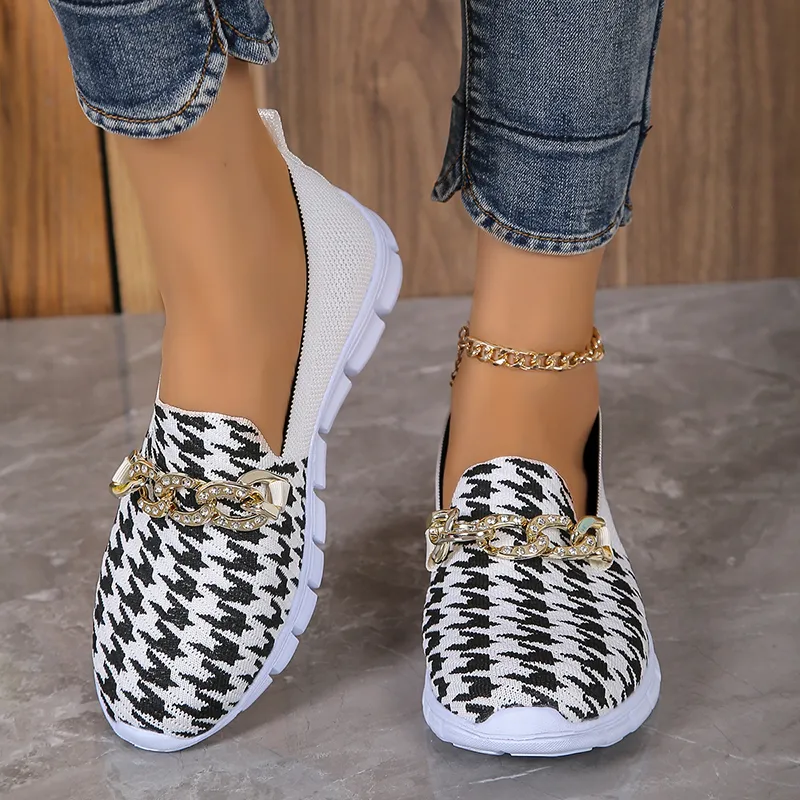 Women Platform Casual Shoe Summer Mesh Breathable Woman Sneakers Knitted Solid Color Slip-On Ladies Walking Shoes Female Flats