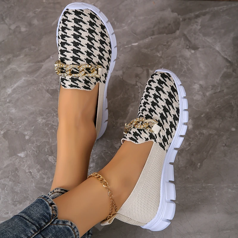 Women Platform Casual Shoe Summer Mesh Breathable Woman Sneakers Knitted Solid Color Slip-On Ladies Walking Shoes Female Flats