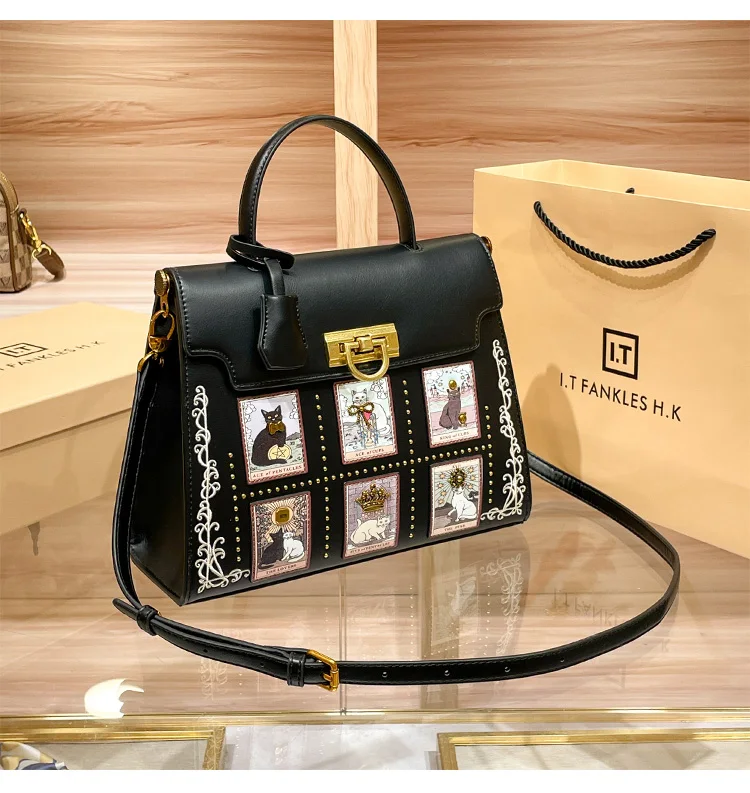 Light Luxury Brand Genuine Leather Handheld Women's Bag New 2024 Premium Feel Handheld Bag Designer Original Fashion Crossbody B