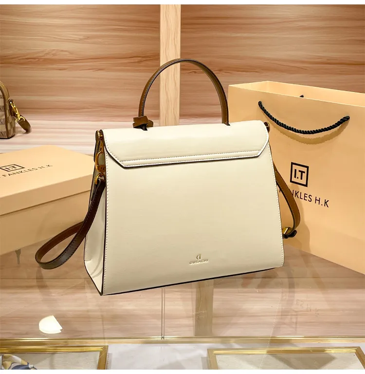 Light Luxury Brand Genuine Leather Handheld Women's Bag New 2024 Premium Feel Handheld Bag Designer Original Fashion Crossbody B