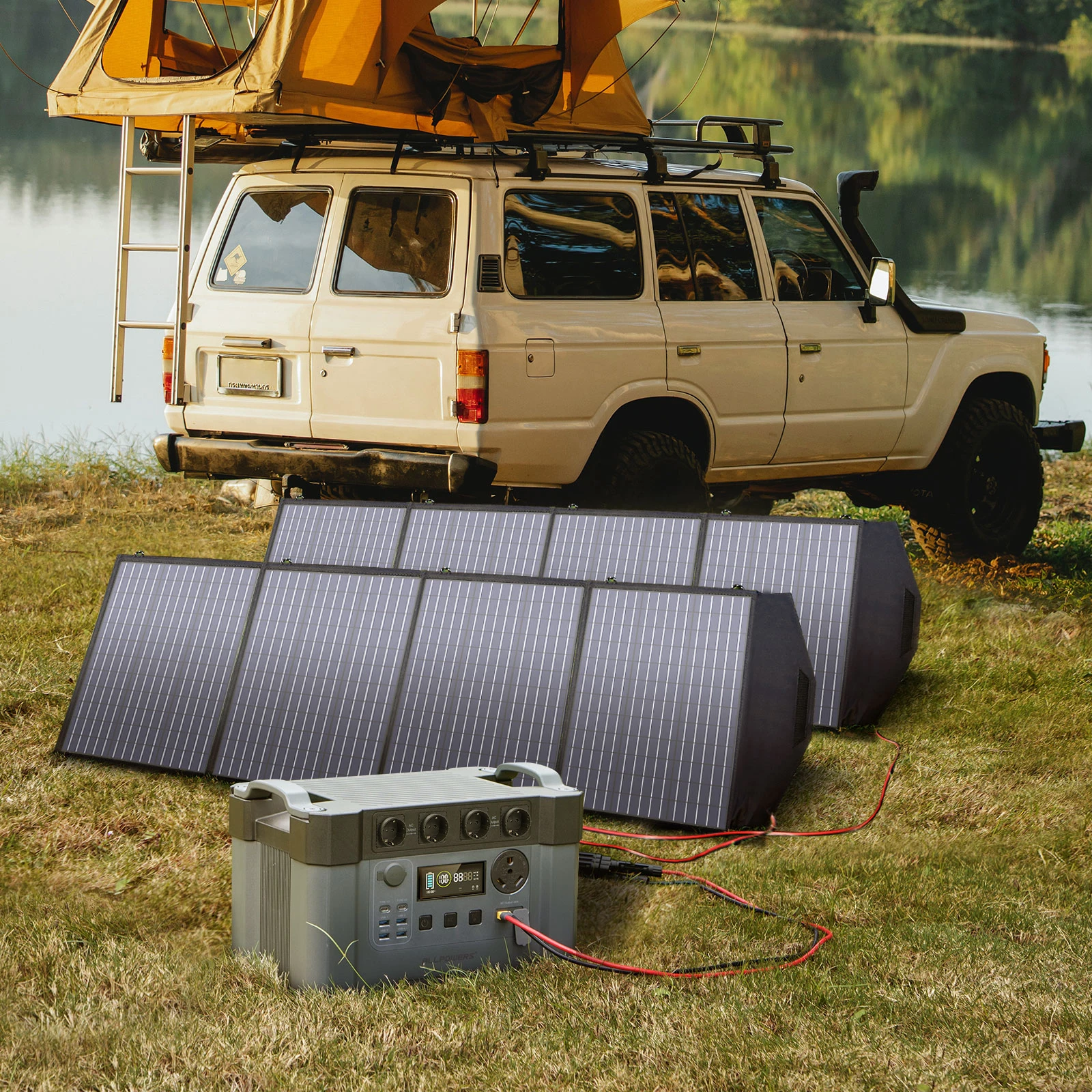 Solar Generator 1500W / 2000W / 2400W Portable Power Station (400W Solar Panel Include) for Power outage, Emergency,RV